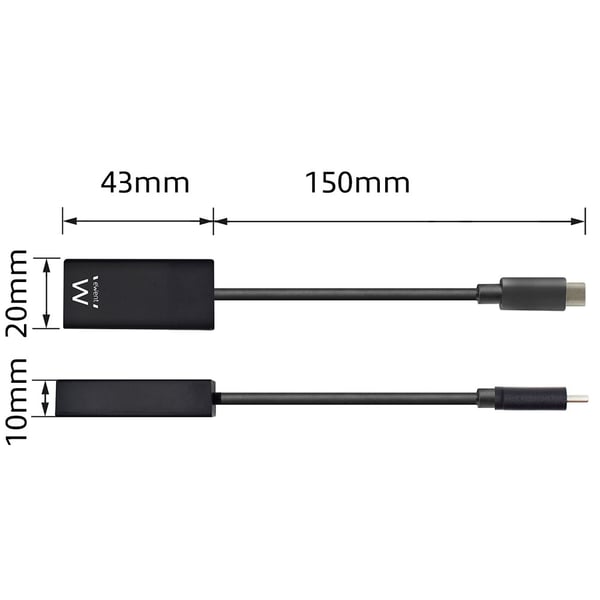 Ewent EW9823 videokabeladapter 0,15 m USB Type-C HDMI Typ A (standard) Svart