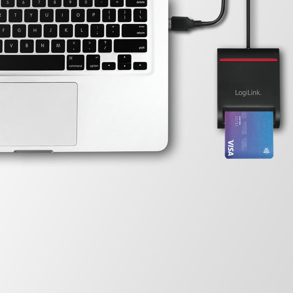 LogiLink CR0047 läsare smarta kort inomhus USB 2.0 Svart