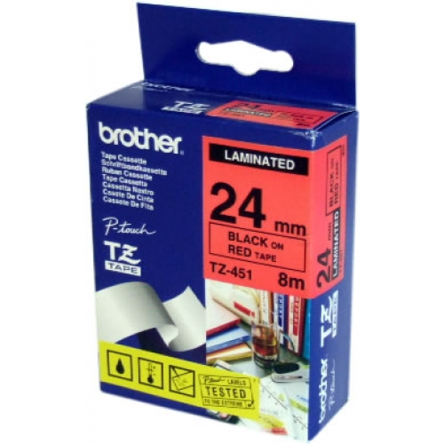 Brother TZ-451 etikett-tejp Svart på rött