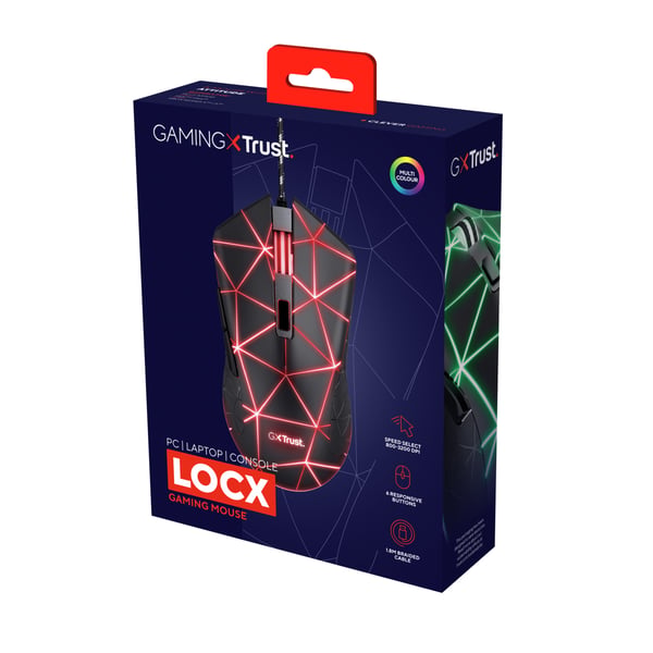 Trust GXT 133 Locx mus Spil Højre hånd USB Type-A Optisk 4000 dpi