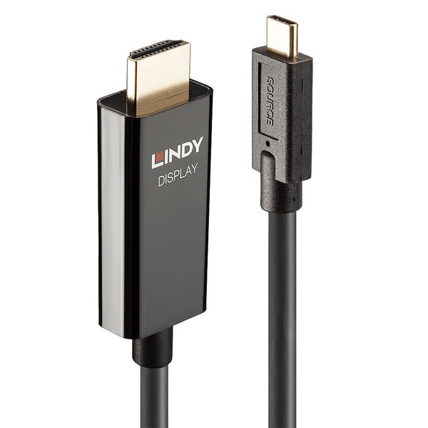 Lindy 43317 videokabeladapter 10 m USB Type-C HDMI Typ A (standard) Svart