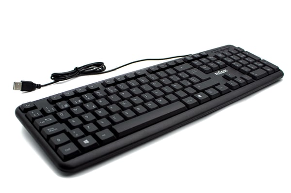 Nilox NXKBE000002 näppäimistö Universaali USB QWERTY Espanja Musta