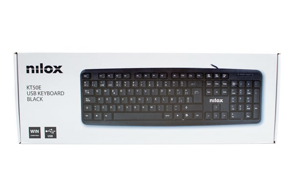 Nilox NXKBE000002 näppäimistö Universaali USB QWERTY Espanja Musta
