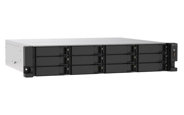 QNAP TS-1273AU-RP-8G NAS- & lagringsservrar Rack (2U) Ryzen Embedded V1500B 8 GB DDR4 0 TB QNAP QTS Aluminium, Svart