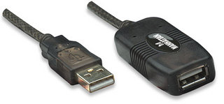 Manhattan 150248 USB-kabel USB 2.0 10 m USB A 0,48 Gbit/sek. Sort