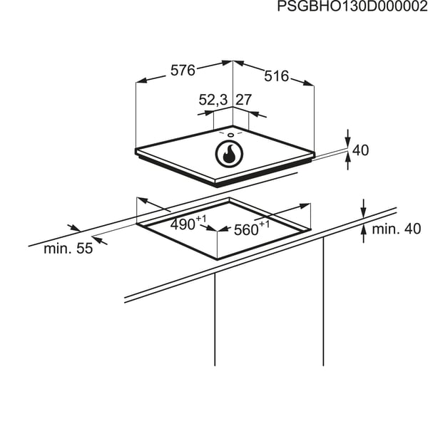 AEG HG694340XB Inbyggd Gas 4 zone(s)