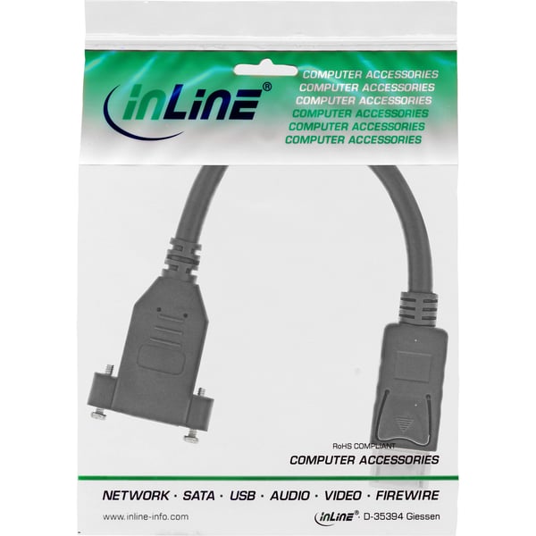 InLine 17100I DisplayPort-kabel 0,2 m Svart