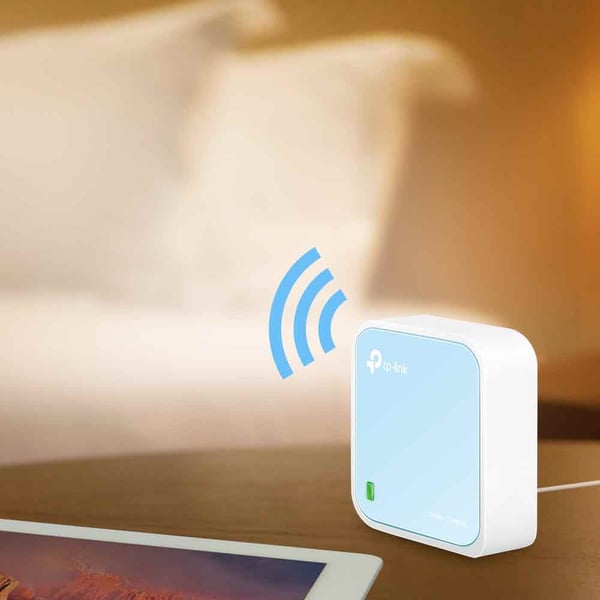 TP-Link TL-WR802N trådløs router Hurtigt ethernet Enkelt band (2,4 GHz) Blå, Hvid