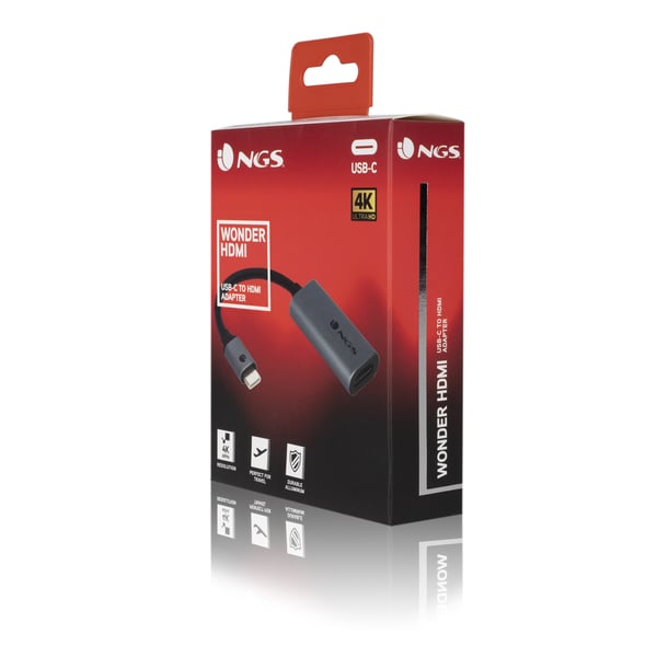 NGS WONDERHDMI USB-grafikadapter Svart, Grå