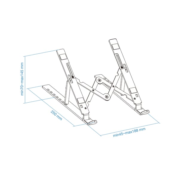 TooQ TQLRS0033-AL laptop stativ Stander til laptop og tablet Sølv 38,1 cm (15")