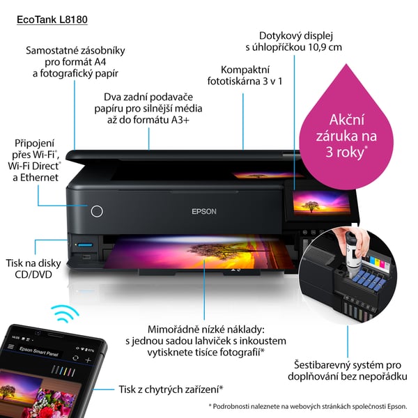 Epson EcoTank L8180 Bläckstråleskrivare A3+ 5760 x 1440 DPI 32 ppm Wi-Fi