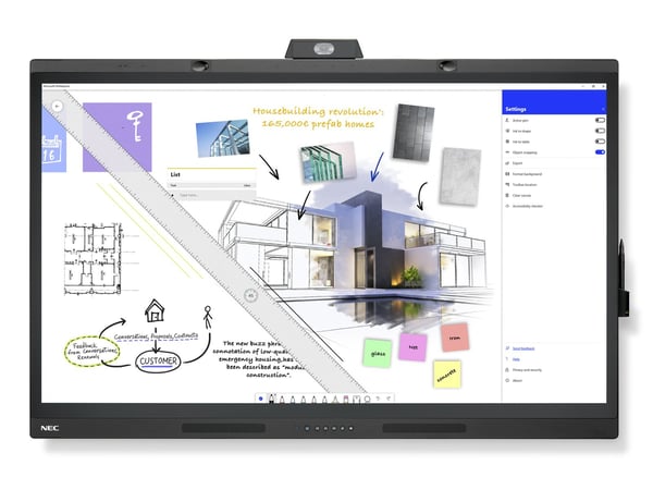 NEC WD551 Interaktivt whiteboard 139,7 cm (55") 3840 x 2160 pixel Berøringsskærm
