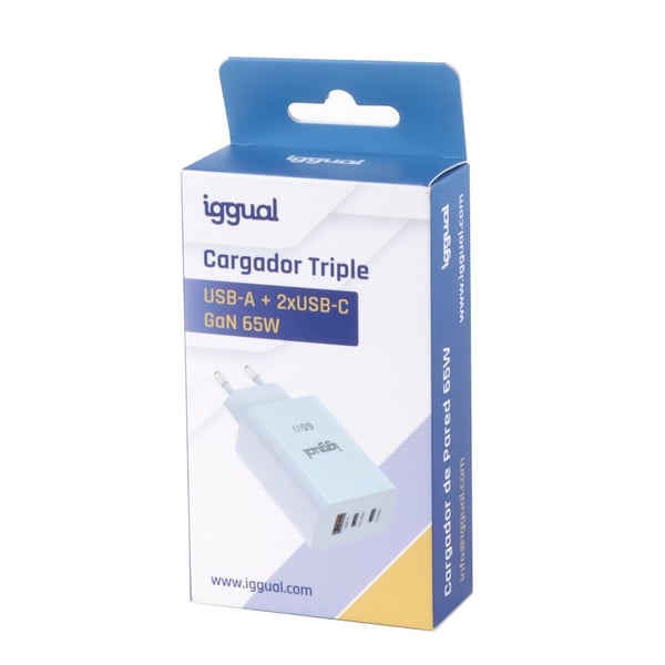 iggual IGG320501 oplader til mobil enhed Smartphone, Mobiltelefon, Tablet Hvid Vekselstrøm Hurtig opladning Indendørs