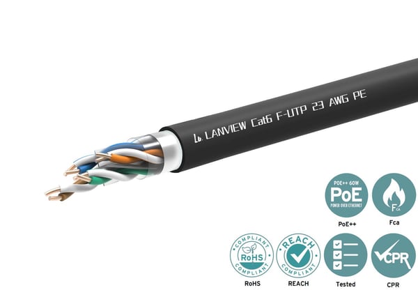Lanview LVN-CAT6PE-FUTP-305M verkkokaapeli Musta Cat6 F/UTP (FTP)