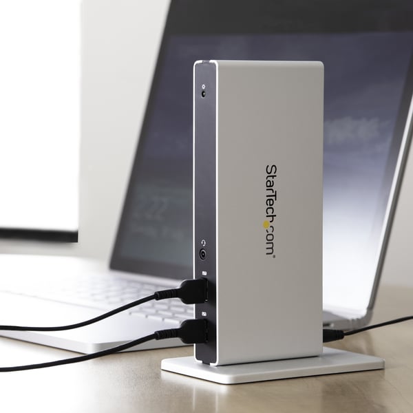 StarTech.com USB 3.0-dockningsstation för dubbla skärmar med DVI och vertikalt stativ