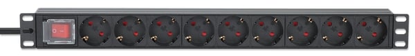 Intellinet 715133 strømforsyningsenhed (PDU) 9 AC stikkontakt(er) 1U Sort