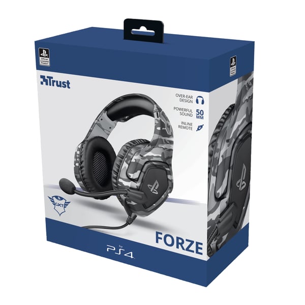 Trust GXT 488 Forze PS4 Kuulokkeet Langallinen Pääpanta Pelaaminen Musta, Harmaa