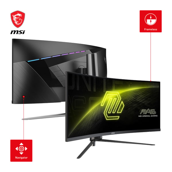 MSI MAG 345CQRDE tietokoneen litteä näyttö 86,4 cm (34") 3440 x 1440 pikseliä UltraWide Dual Quad HD Musta