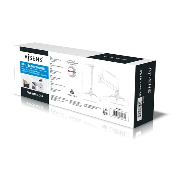 AISENS CWP01TSE-049 projektorfästen Innertak/vägg Vit
