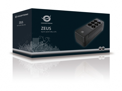 Conceptronic ZEUS05E UPS-enhed Standby (offline) 0,65 kVA 360 W 6 AC stikkontakt(er)