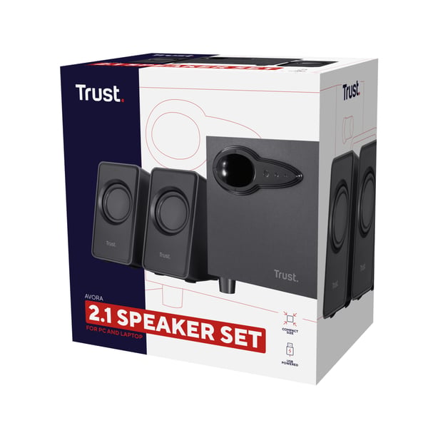 Trust Avora 2.1 mikrofonset 9 W PC / bärbar dator Svart 2.1 kanaler 2-vägs