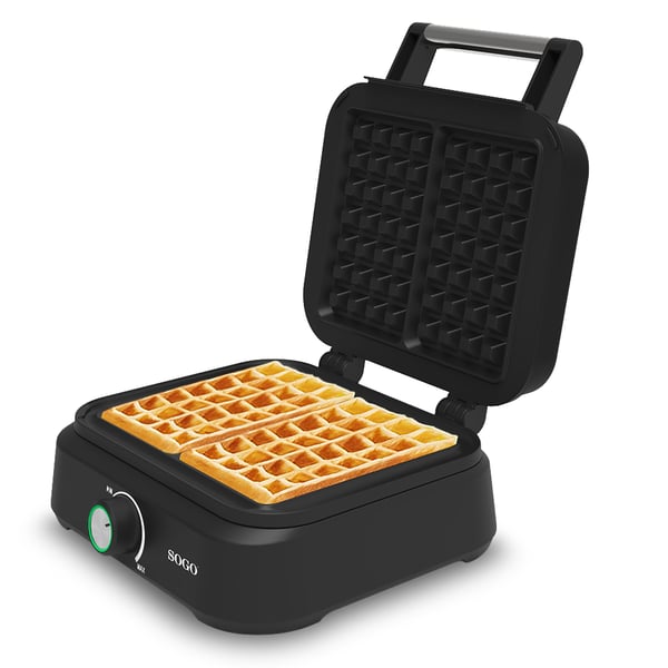 Sogo WAF-SS-7235 vaffeljern 2 vaffel/vafler 1500 W Sort, Rustfrit stål
