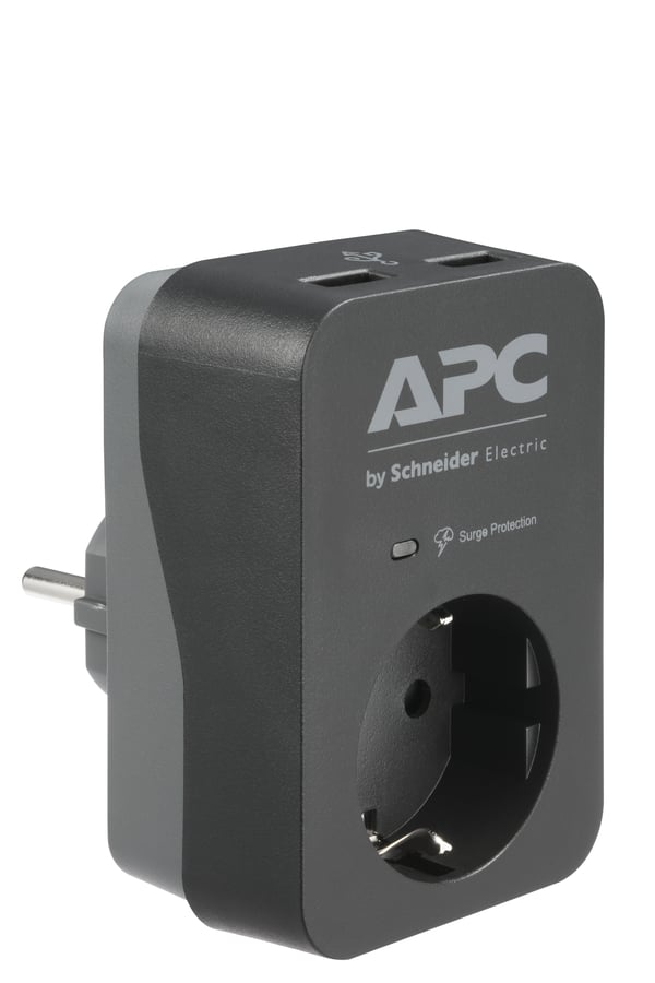 APC PME1WU2B-GR overspændingsbeskytter Sort, Grå 1 AC stikkontakt(er) 230 V
