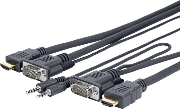 Vivolink PROVGAHDMIFLY5 videokaapeli-adapteri 4 m VGA (D-Sub) + 3.5mm Musta Vivolink PROVGAHDMIFLY5 videokaapeli-adapteri 4 m VGA (D-Sub) + 3.5mm Musta