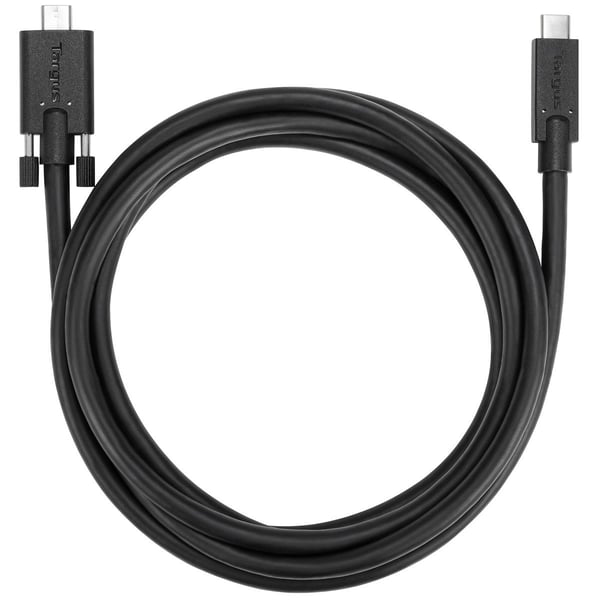 Targus USB-kabel - USB-C M till skruvbar - 1,8 m - svart - för P/N DOCK191USZ