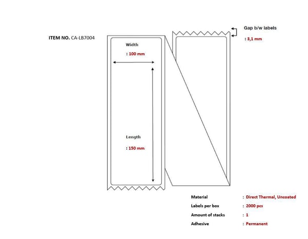 Capture CA-LB7004 print etiket Hvid Capture CA-LB7004 print etiket Hvid