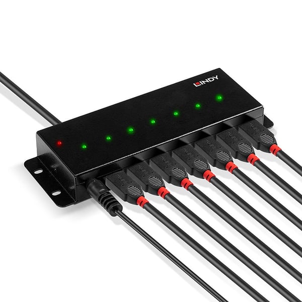 Lindy 42794 gränssnittshubbar USB 2.0 Type-B 480 Mbit/s Svart