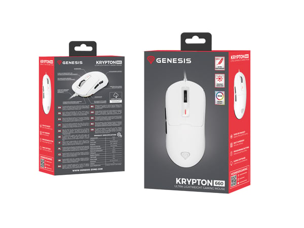 GENESIS Krypton 660 hiiri Pelaaminen Molempikätinen USB A-tyyppi Optinen 12000 DPI