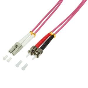 LogiLink 3m LC-ST InfiniBand- ja kuituoptiikkakaapeli SC Vaaleanpunainen