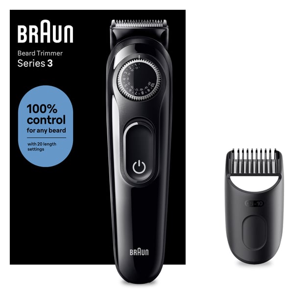 Braun BeardTrimmer 3 BT3400 skäggtrimmer Batteri 20 1 cm Svart