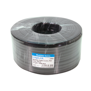 LogiLink CM06 telefonkabel 100 m Sort