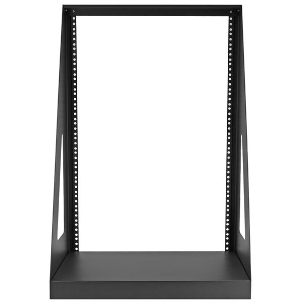 StarTech.com 2POSTRACK16 stativ 16U Fritstående reol Sort