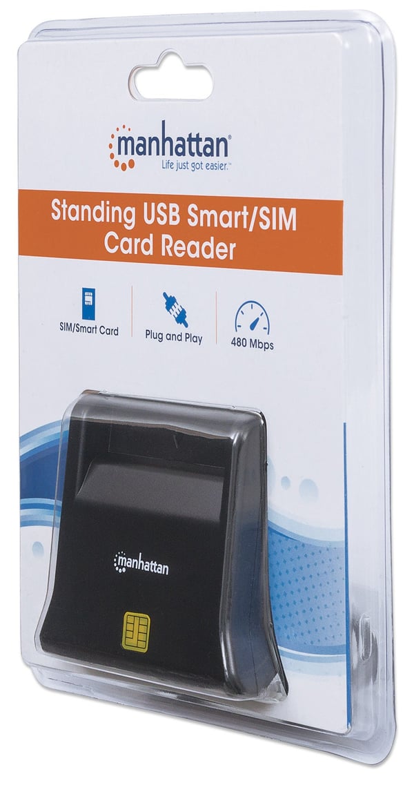 Manhattan 102025 läsare smarta kort inomhus USB USB 2.0 Svart