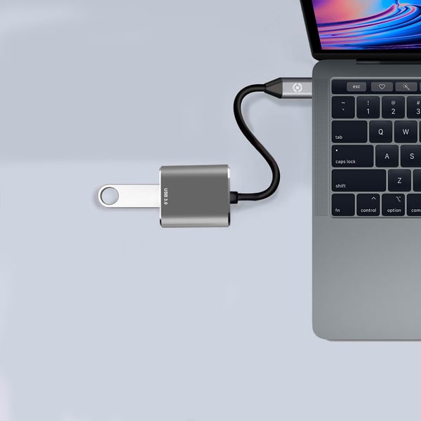 Celly PROUSBCUSBDS USB-kabel USB 3.2 Gen 1 (3.1 Gen 1) USB C USB A Sølv