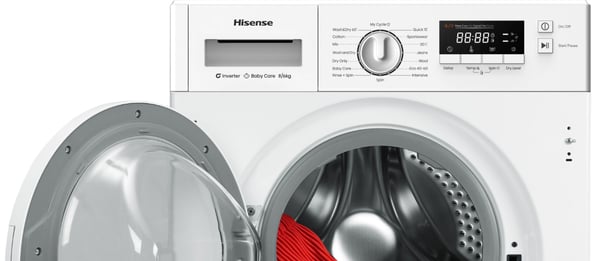 Hisense WD3M841BWIES vaskemaskine - tørretumbler Indbygget Front-læsning Hvid