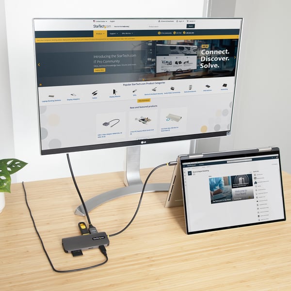 StarTech.com USB C -moniporttisovitin, 4K 60 Hz HDMI -liitäntä, 5 Gbit/s USB-A-keskitin, USB C - HDMI, 100