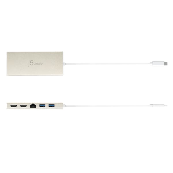 j5create JCD381-N USB Type-C™ dubbel HDMI mini dockningsstation-Ethernet/ USB 3.1 HUB / PD2.0