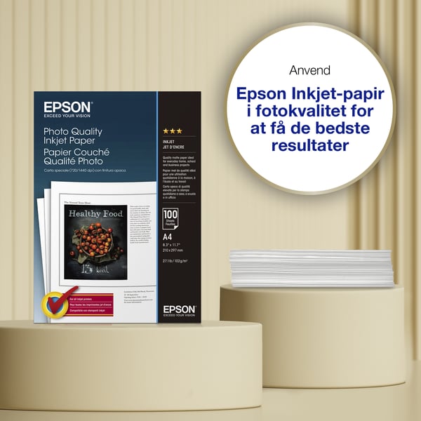 Epson Photo Quality Inkjet Paper, 102 g/m2, 100 ark