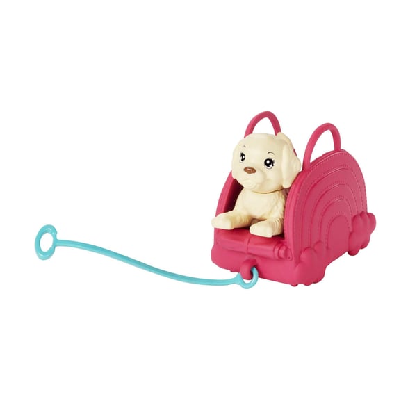 Barbie Dreamhouse Adventures Chelsea-dukke og tilbehør, lille dukke rejsesæt med hundehvalp og 6 dele