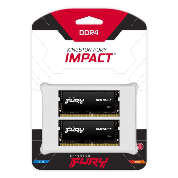 Kingston Technology FURY 64 Gt 3200 MT/s DDR4 CL20 SODIMM (2 kpl:n pakkaus) Impact