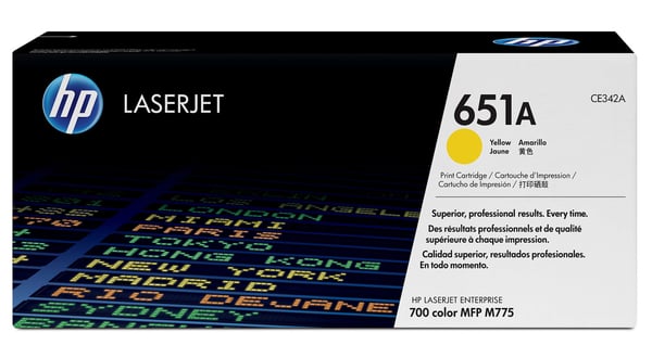 HP-värikasetti LaserJet 651A - Keltainen
