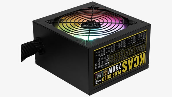 Aerocool KCAS PLUS GOLD 750W strömförsörjningsenheter 20+4 pin ATX Svart