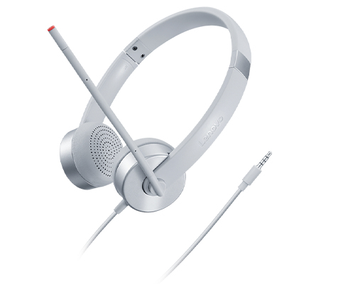 Lenovo 100 Stereo Analogue Headset Kabel Kontor/callcenter Silver