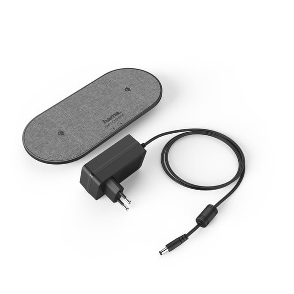 Hama QI-FC10 DUO Mobiltelefon Sort Vekselstrøm Trådløs opladning Indendørs