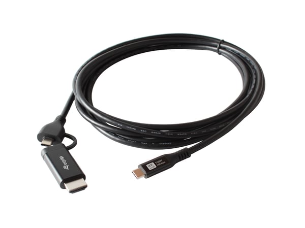 Equip 128436 videokabeladapter 2 m USB Type-C HDMI + USB Type-C Svart