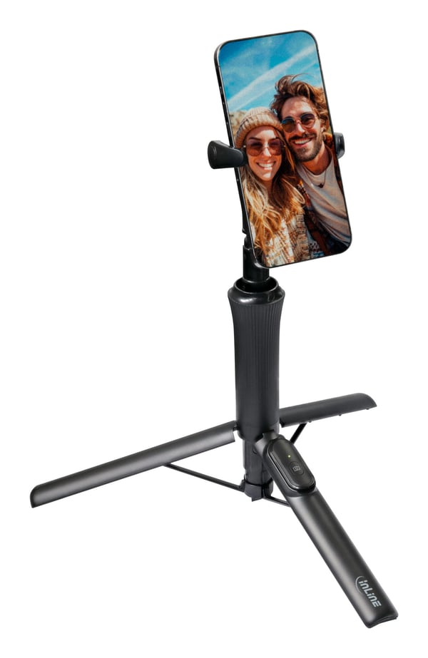 InLine 48091 stativ Smartphone 3 ben Svart